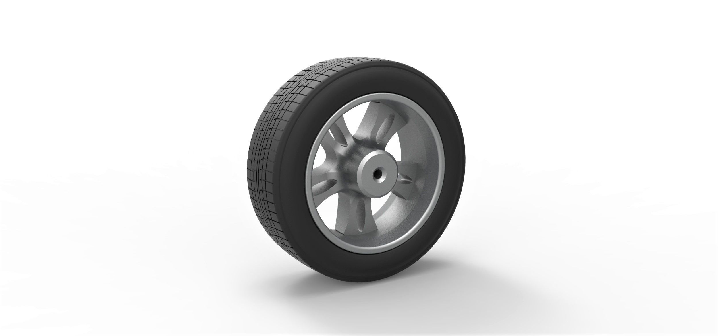 Car wheel 5 Scale 1 to 10 3D print model_3