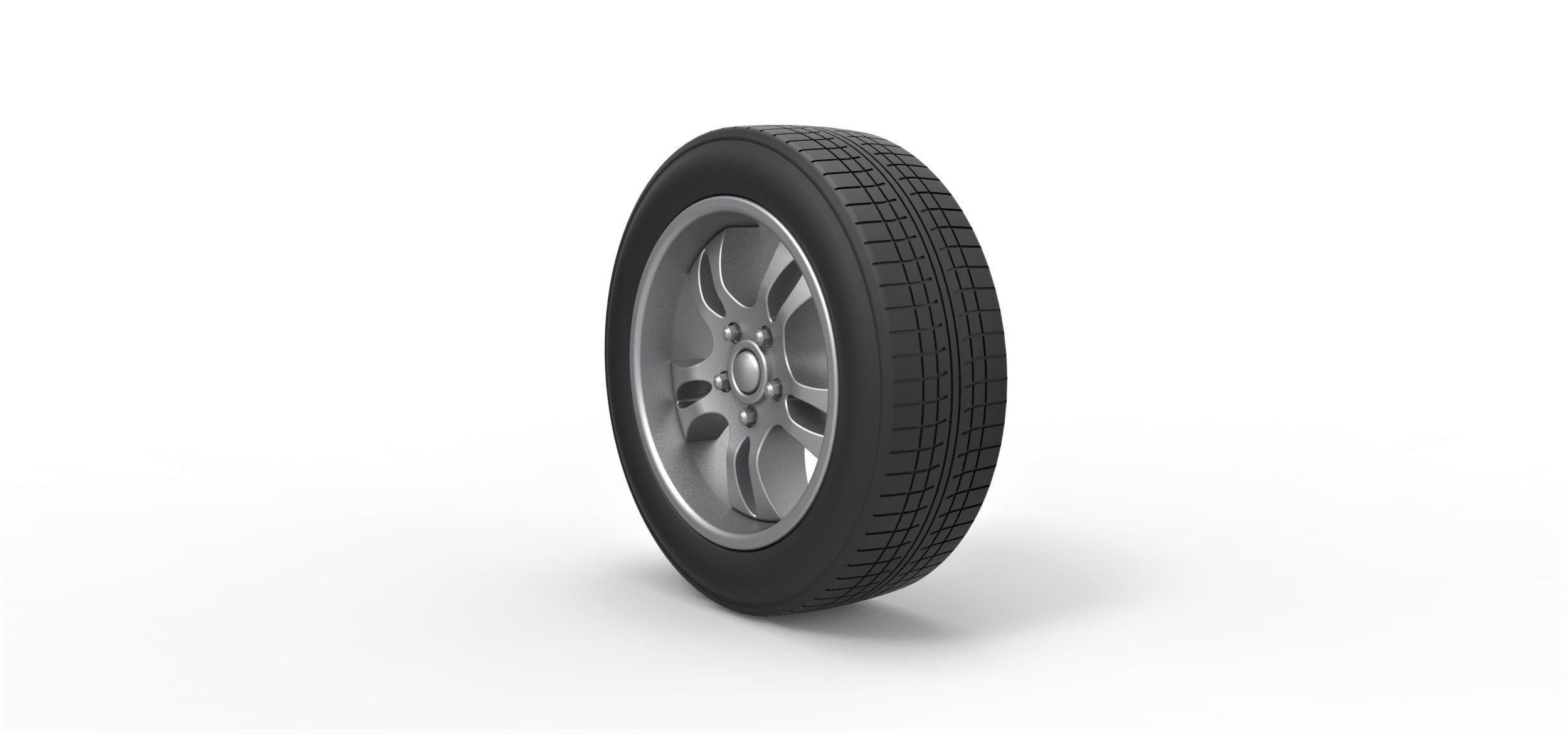Car wheel 5 Scale 1 to 10 3D print model_1