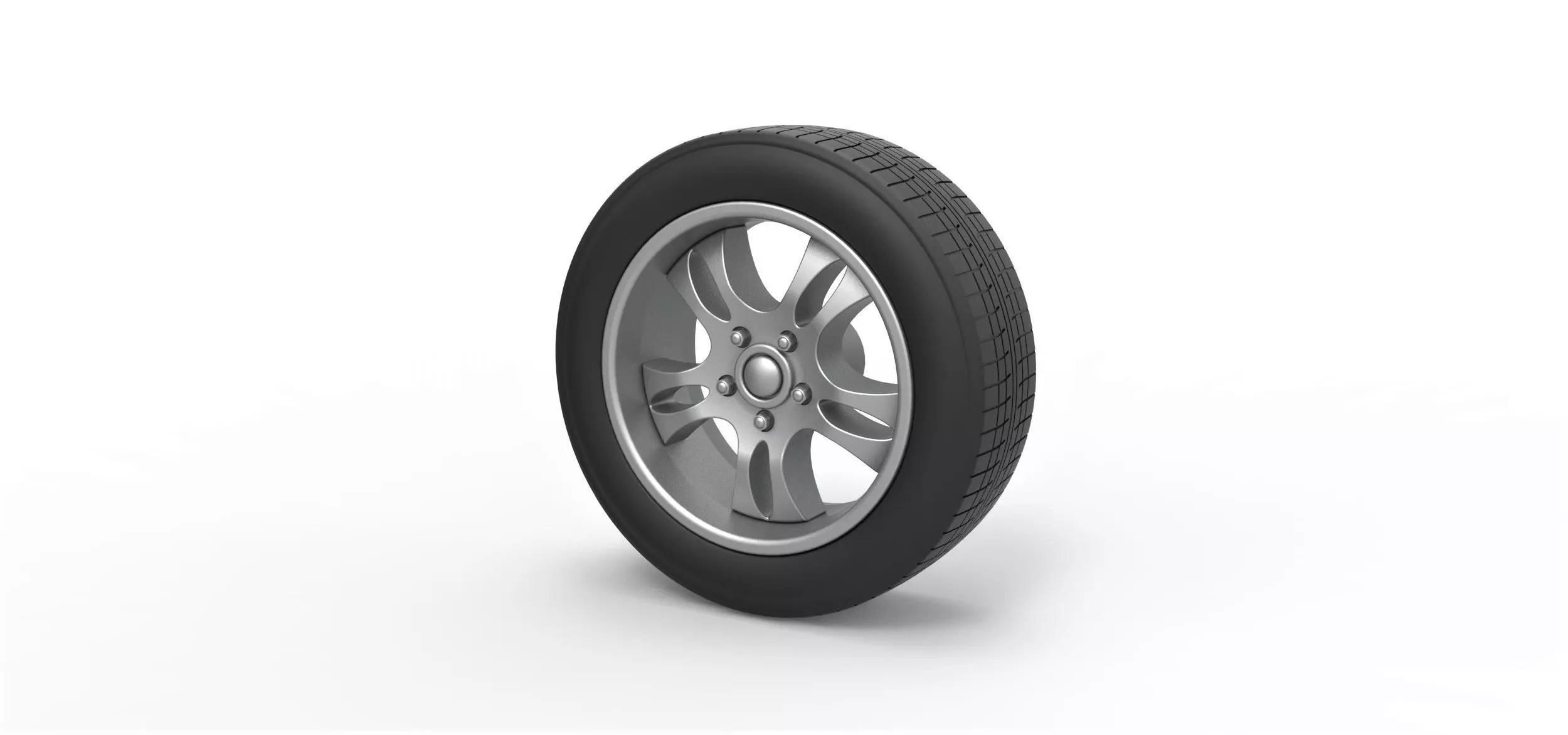Car wheel 5 Scale 1 to 10 3D print model_0