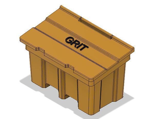 Model Railway Salt Grit Bin for Roadside or Car Park 3D print model_4