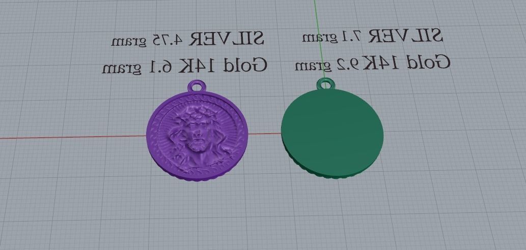 Jesus pendant 3D print model_6