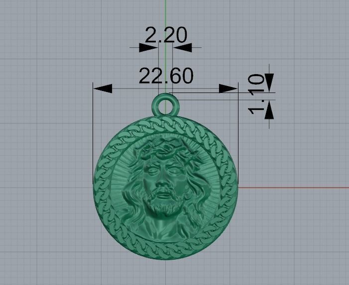 Jesus pendant 3D print model_2