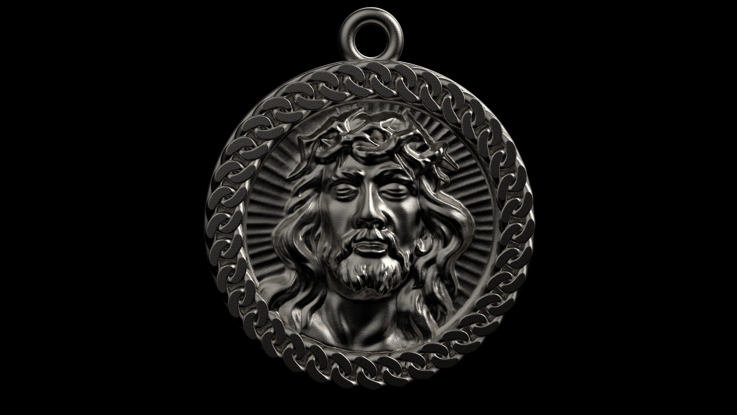 Jesus pendant 3D print model_1