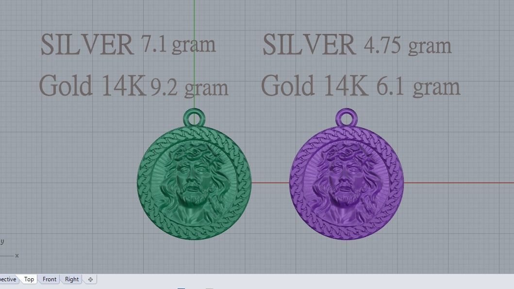 Jesus pendant 3D print model_5