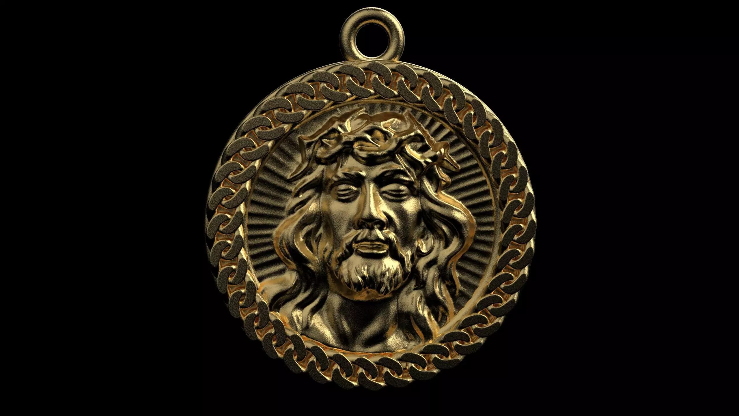 Jesus pendant 3D print model_0