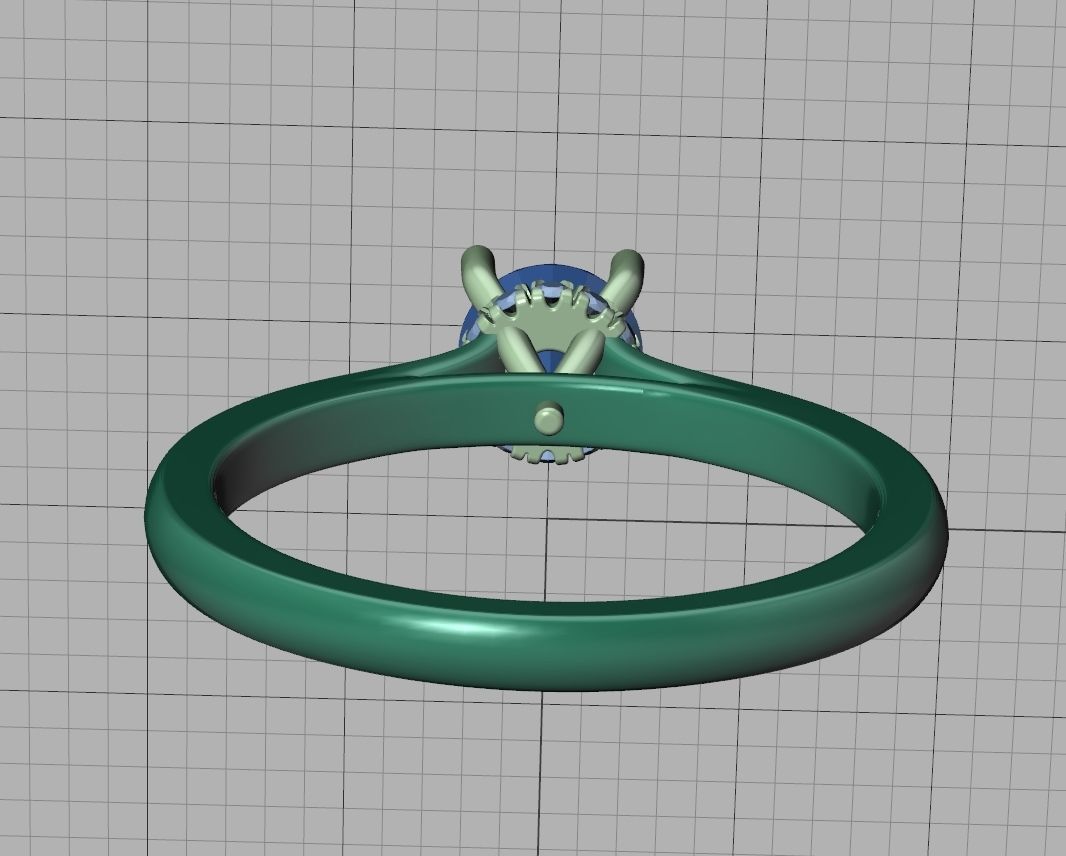 Classic Engagement ring Two Tone Half Carat Stone  3D print model_31