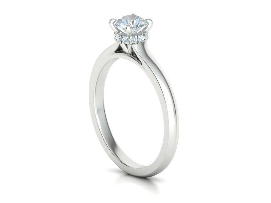 Classic Engagement ring Two Tone Half Carat Stone  3D print model_18