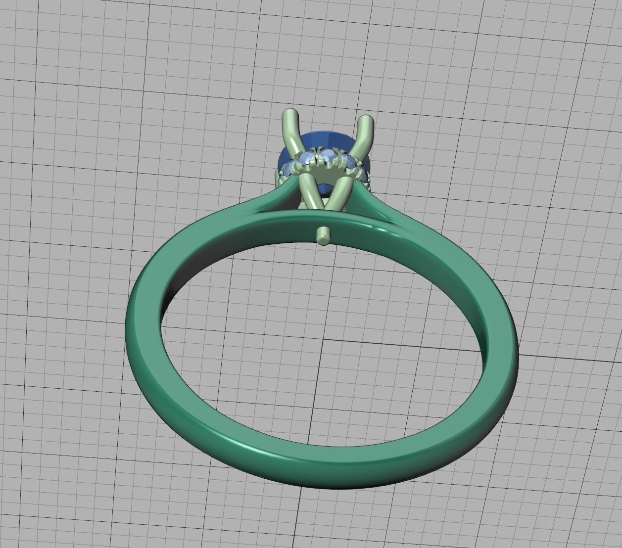 Classic Engagement ring Two Tone Half Carat Stone  3D print model_28
