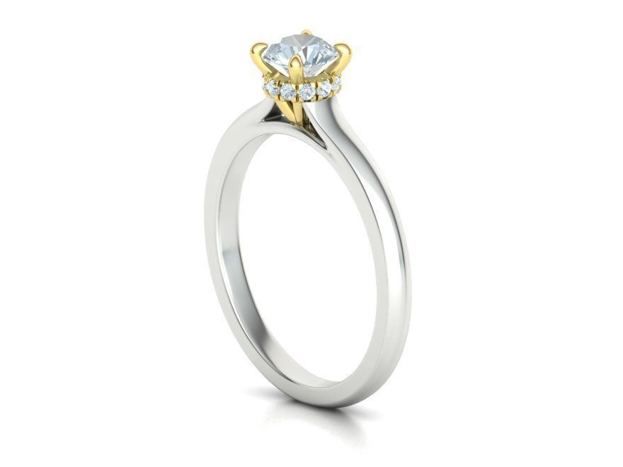 Classic Engagement ring Two Tone Half Carat Stone  3D print model_19