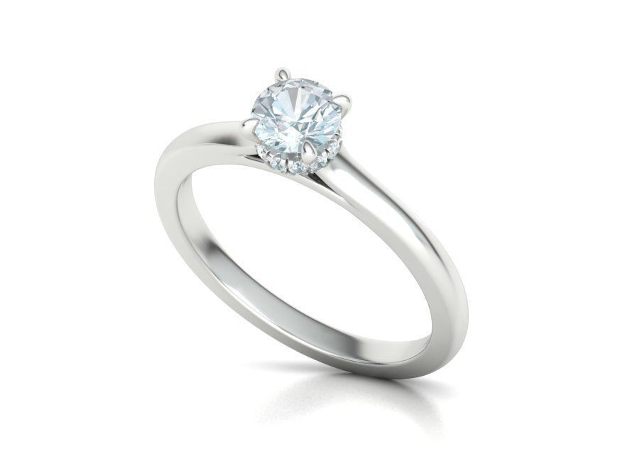 Classic Engagement ring Two Tone Half Carat Stone  3D print model_11