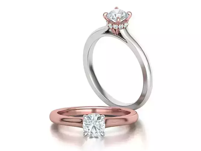 Classic Engagement ring Two Tone Half Carat Stone  3D print model