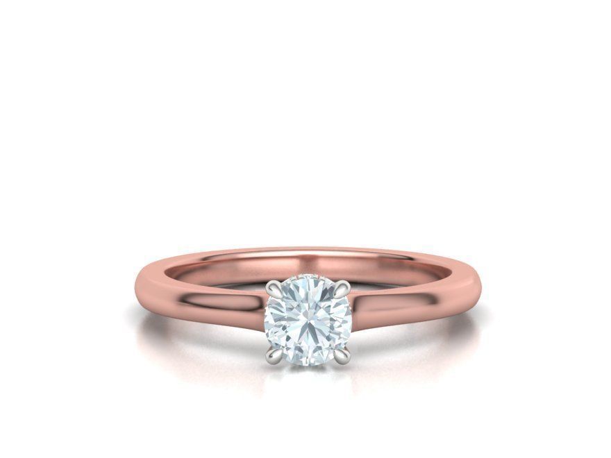 Classic Engagement ring Two Tone Half Carat Stone  3D print model_7