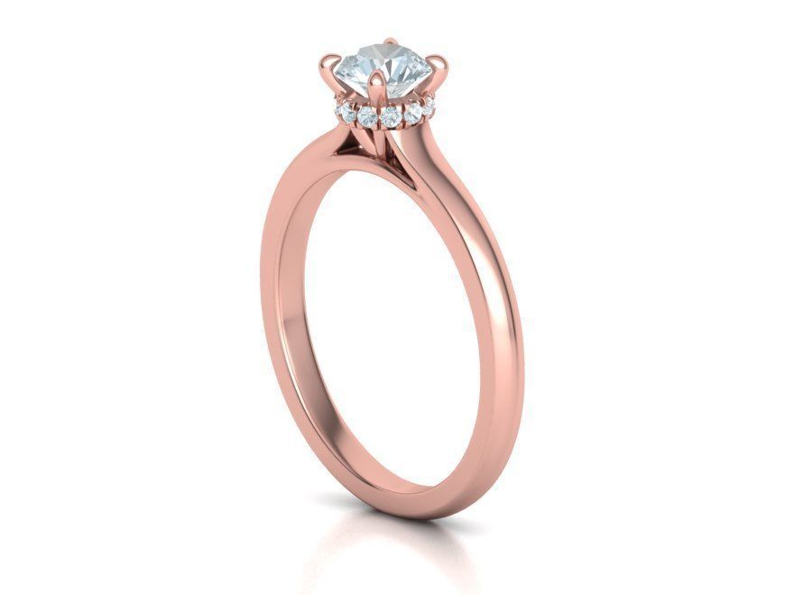 Classic Engagement ring Two Tone Half Carat Stone  3D print model_23