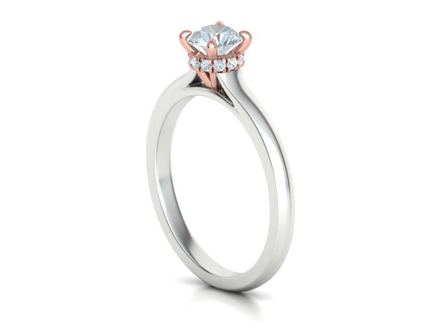 Classic Engagement ring Two Tone Half Carat Stone  3D print model_20