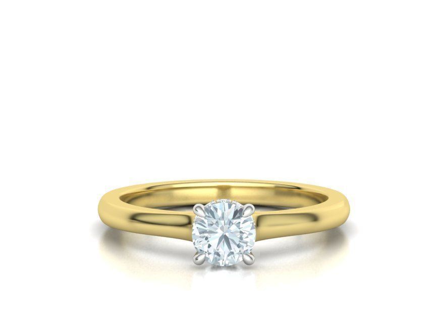 Classic Engagement ring Two Tone Half Carat Stone  3D print model_5