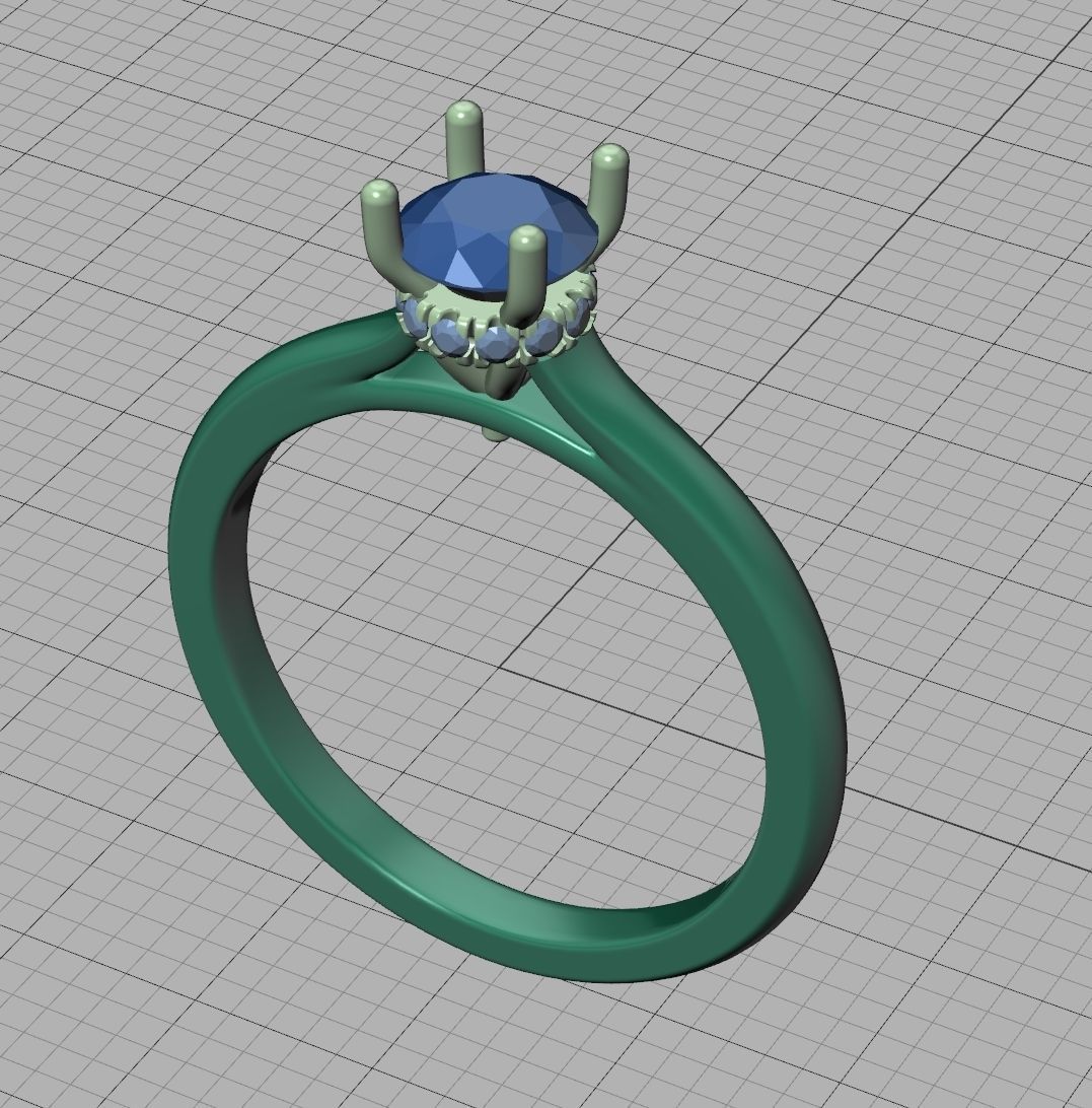 Classic Engagement ring Two Tone Half Carat Stone  3D print model_26