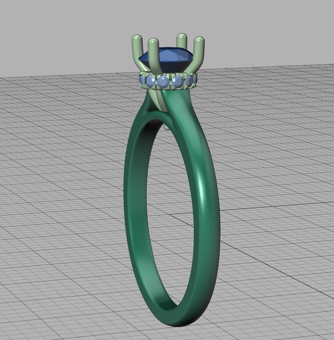 Classic Engagement ring Two Tone Half Carat Stone  3D print model_27