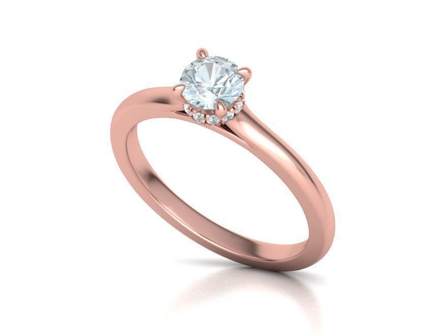 Classic Engagement ring Two Tone Half Carat Stone  3D print model_16