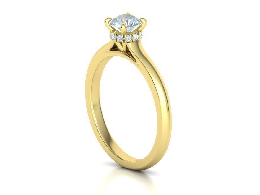 Classic Engagement ring Two Tone Half Carat Stone  3D print model_21