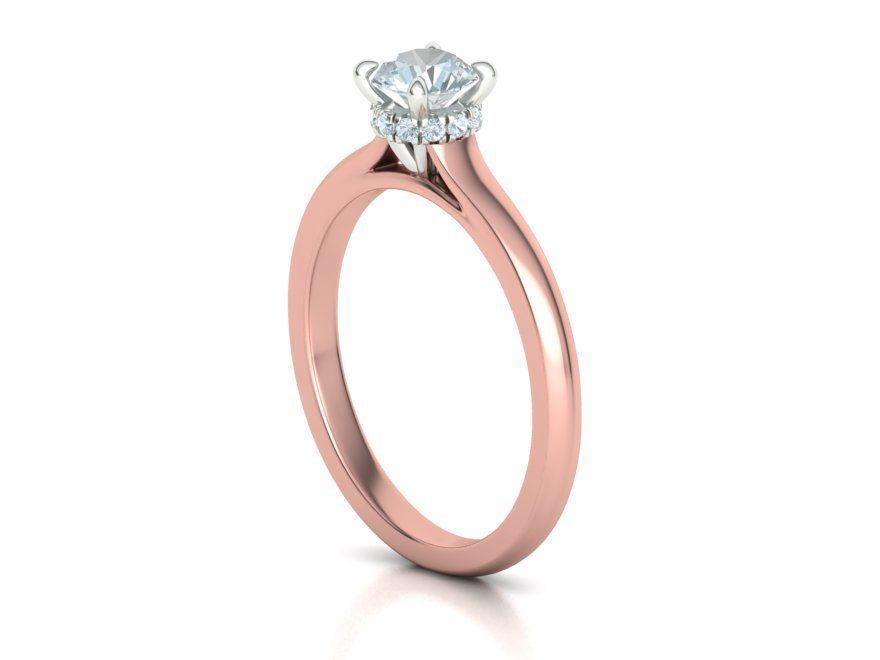 Classic Engagement ring Two Tone Half Carat Stone  3D print model_24