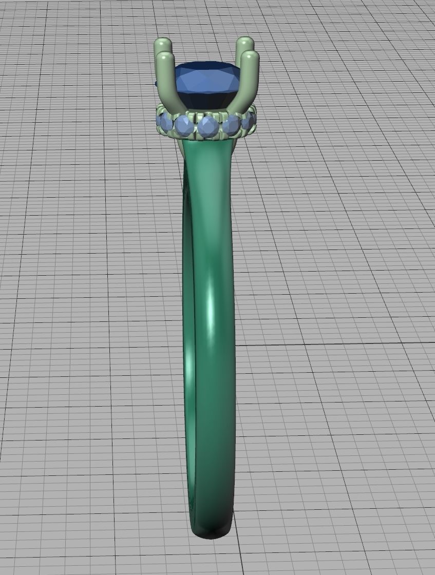 Classic Engagement ring Two Tone Half Carat Stone  3D print model_29