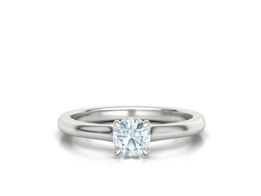 Classic Engagement ring Two Tone Half Carat Stone  3D print model_2