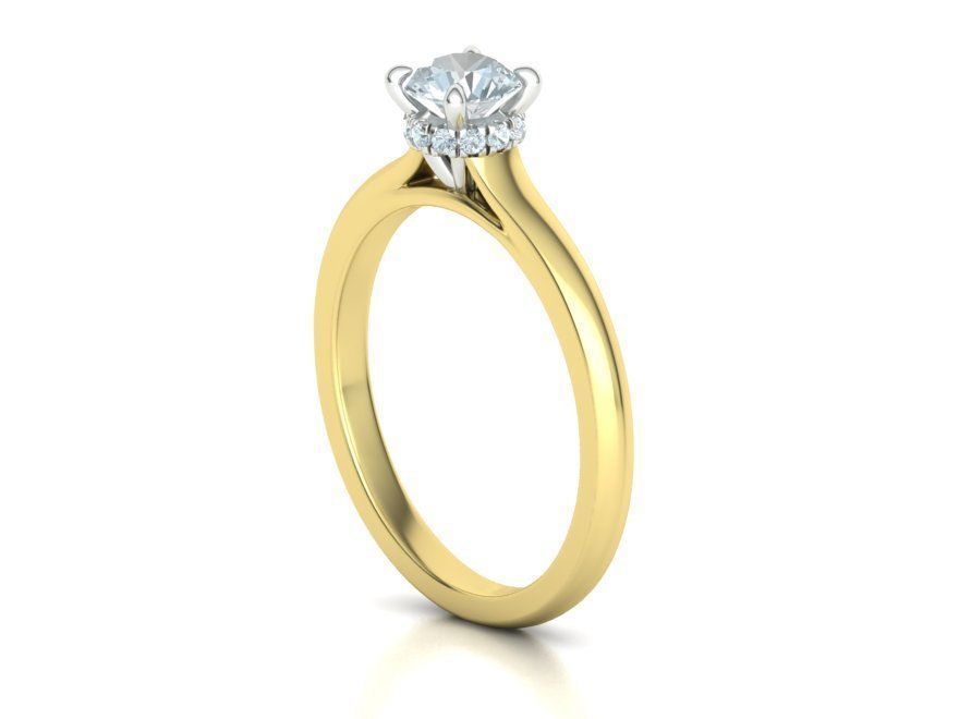 Classic Engagement ring Two Tone Half Carat Stone  3D print model_22