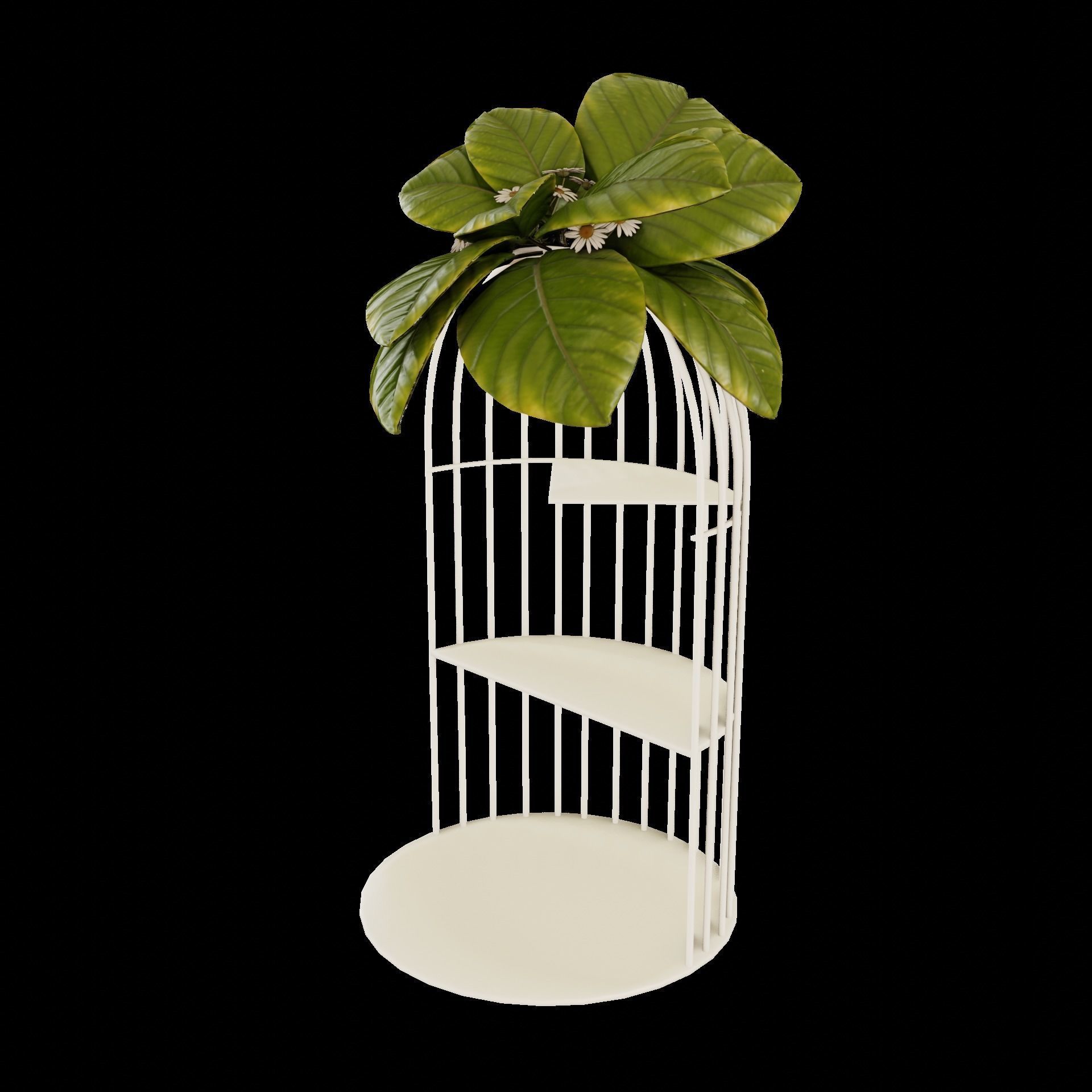 Petit layer stand and flower set 3D model_9
