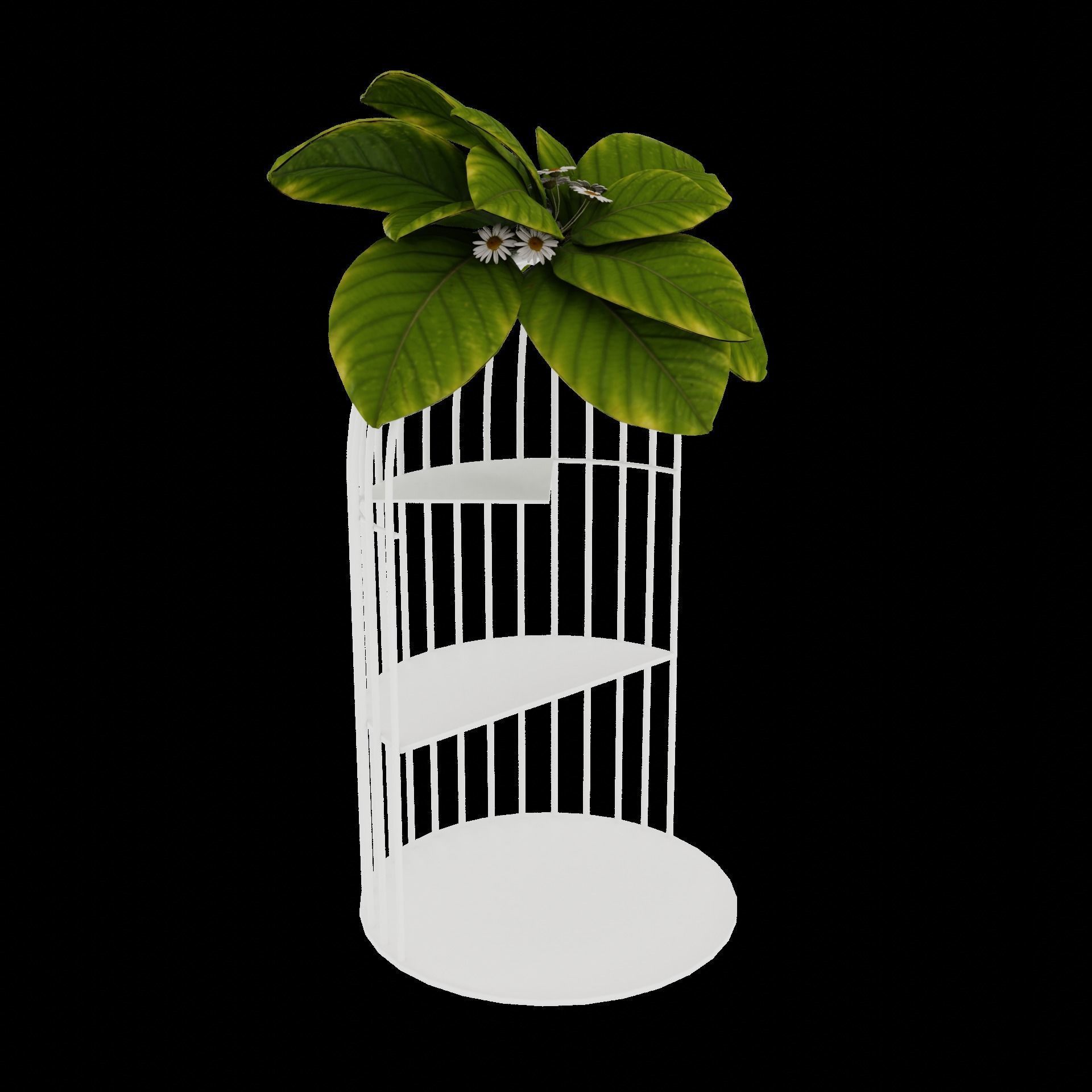 Petit layer stand and flower set 3D model_2