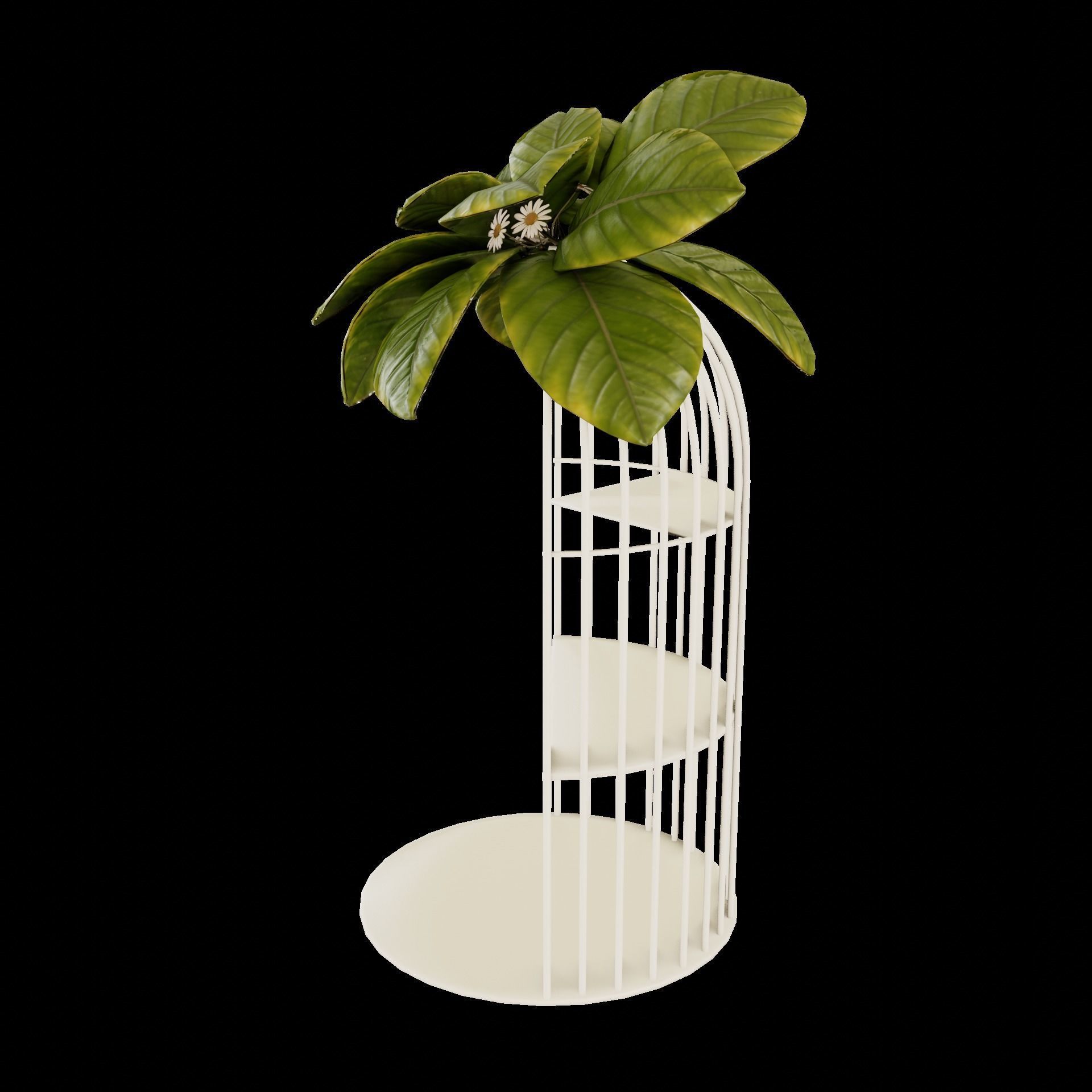 Petit layer stand and flower set 3D model_8