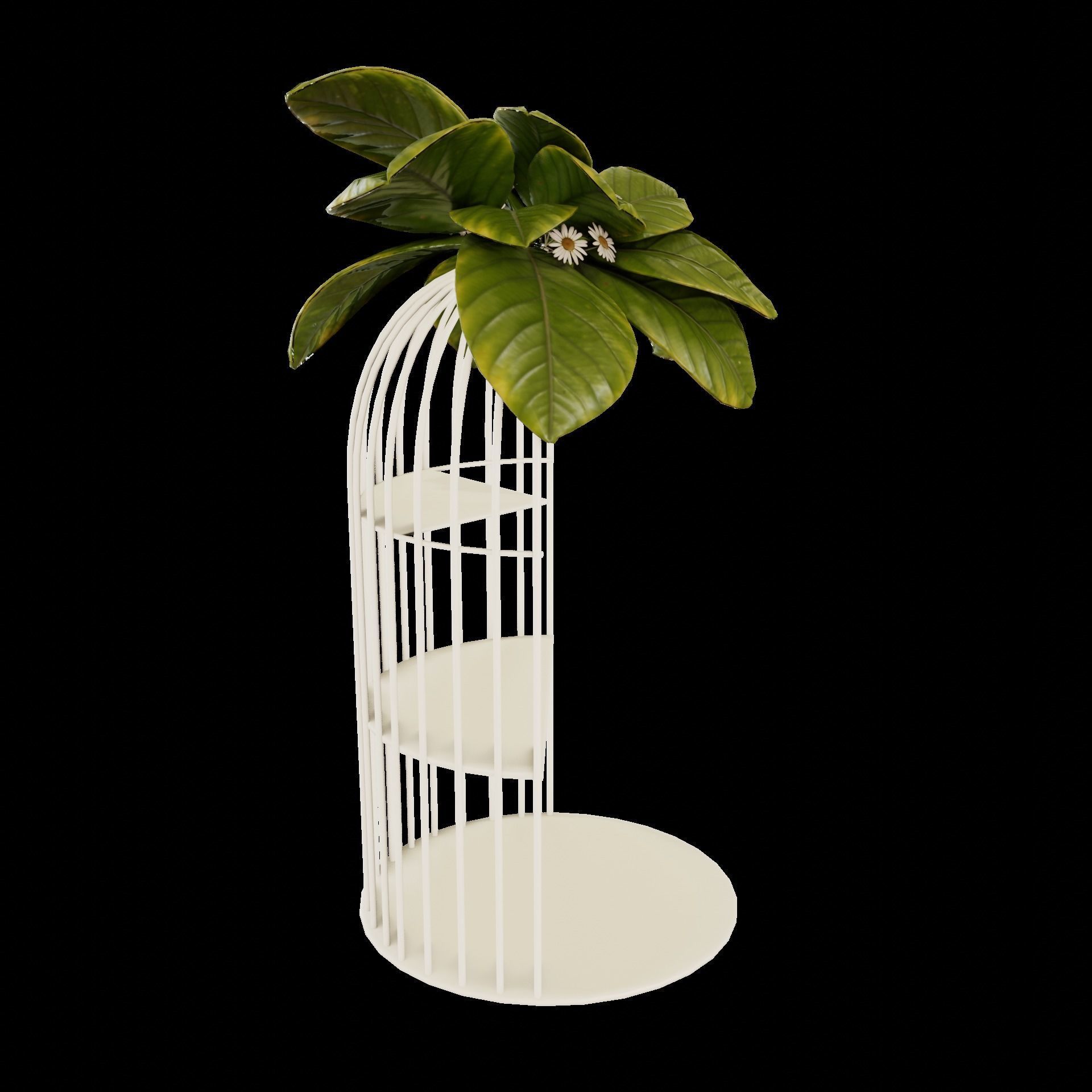 Petit layer stand and flower set 3D model_4