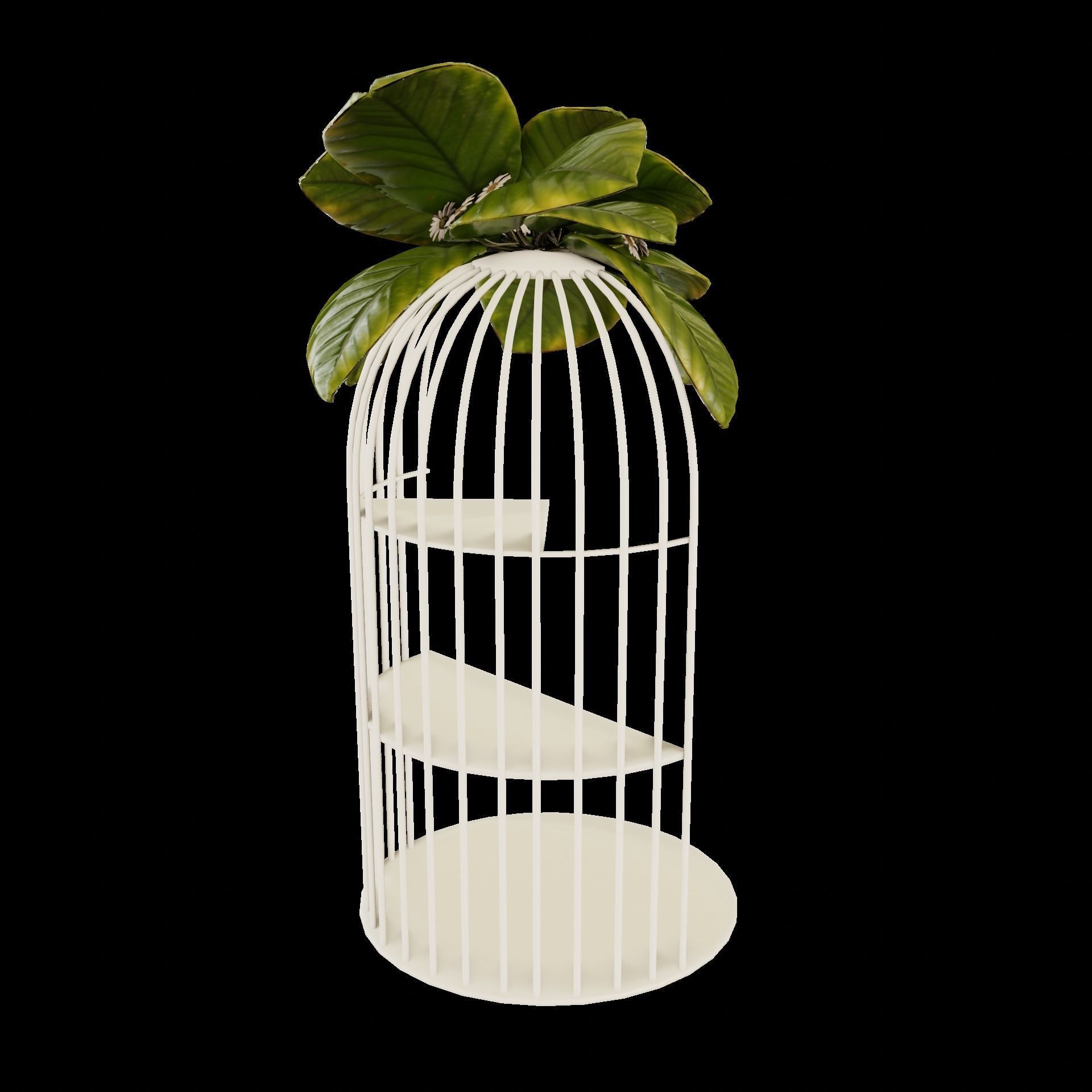 Petit layer stand and flower set 3D model_5