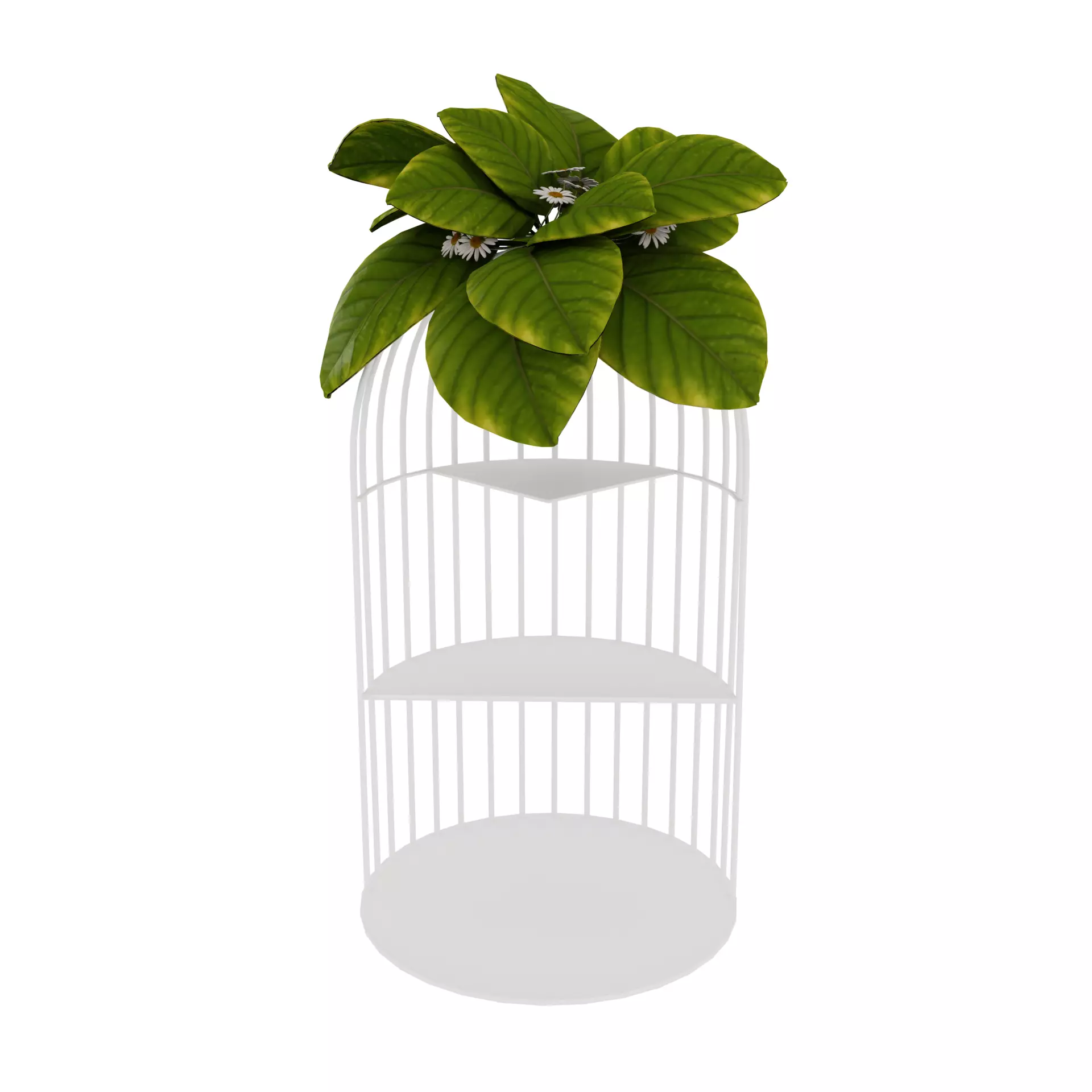 Petit layer stand and flower set 3D model_0