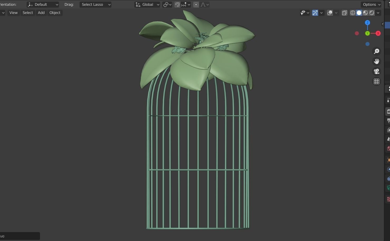 Petit layer stand and flower set 3D model_15