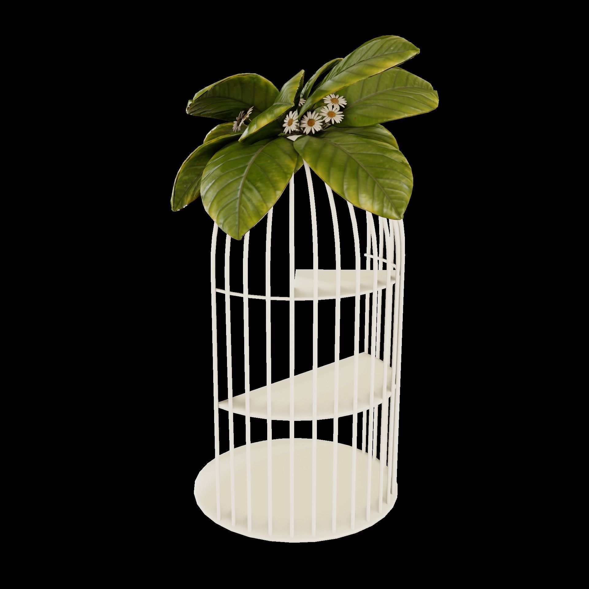 Petit layer stand and flower set 3D model_7