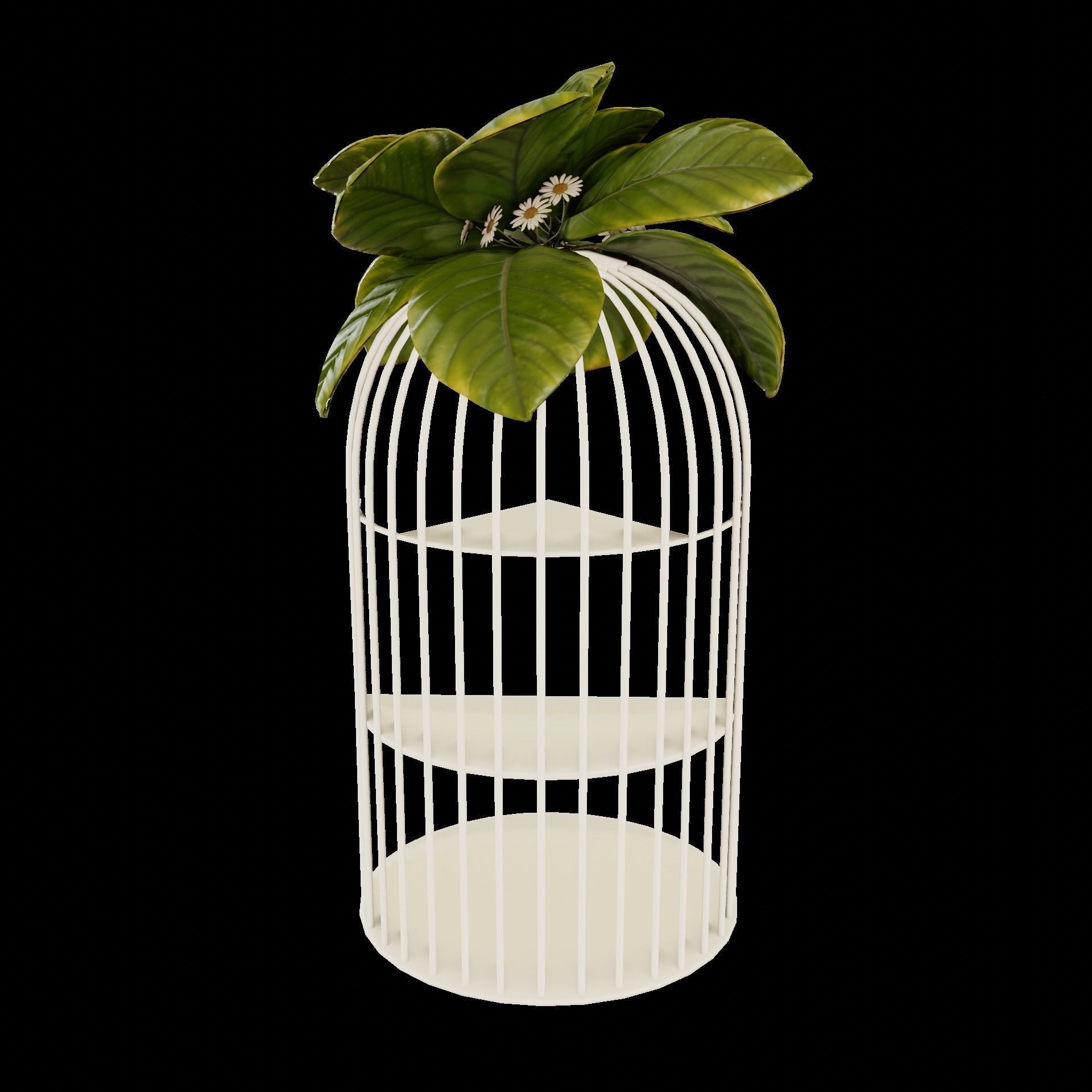 Petit layer stand and flower set 3D model_6