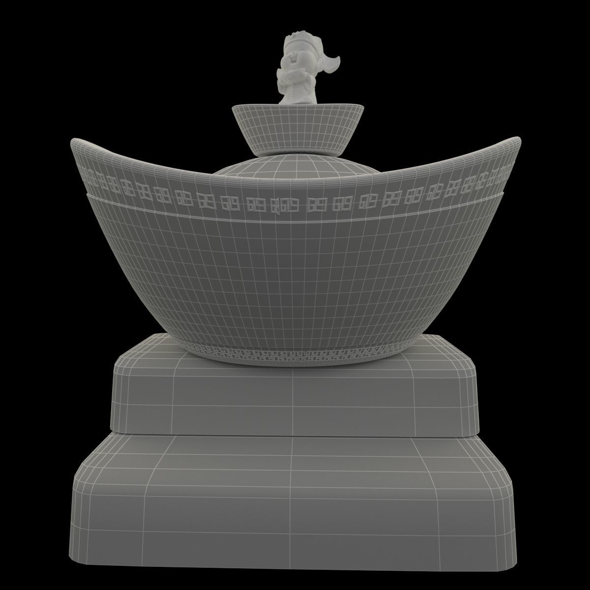 Chinese Gold Ingot 3D model_7