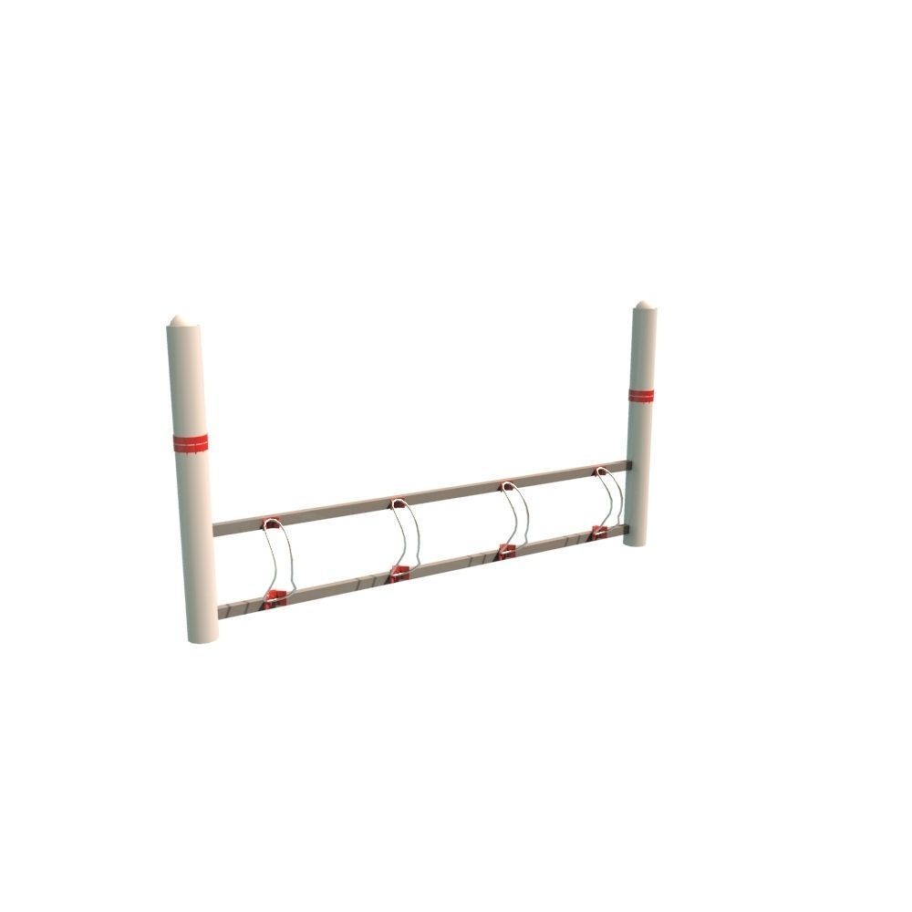 Bike Rack Low-poly 3D model_7