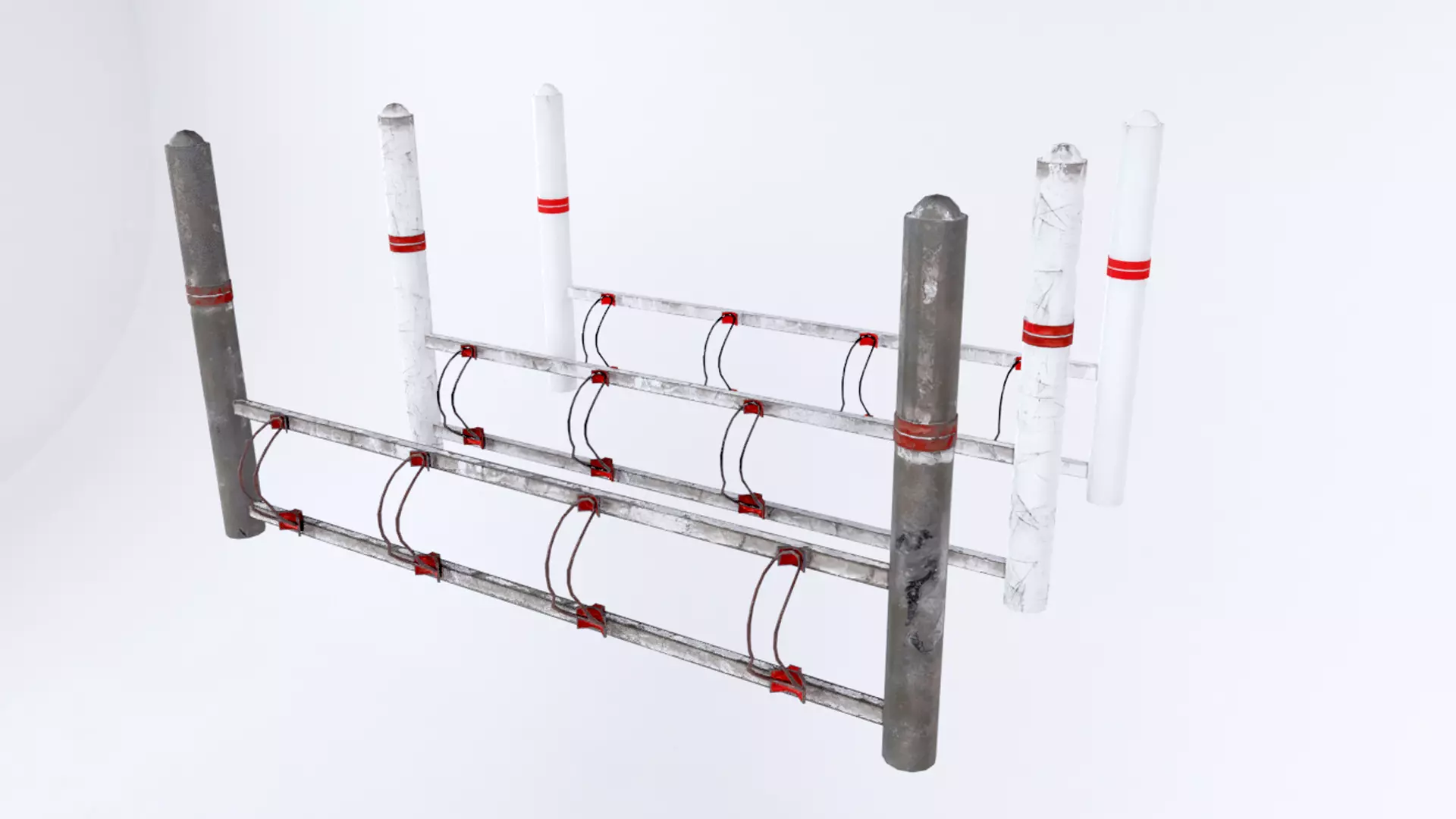 Bike Rack Low-poly 3D model_0