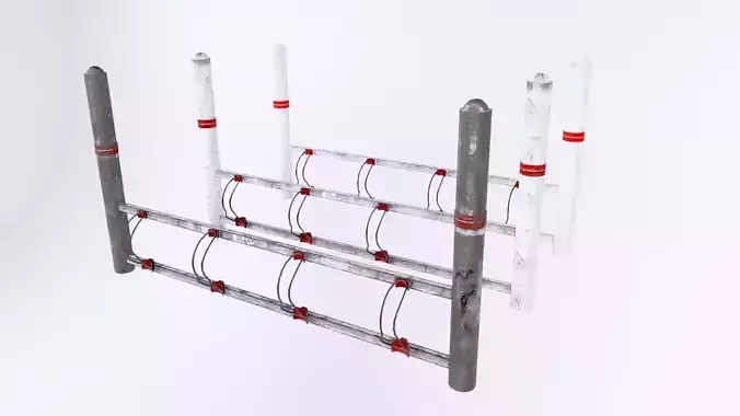 Bike Rack Low-poly 3D model