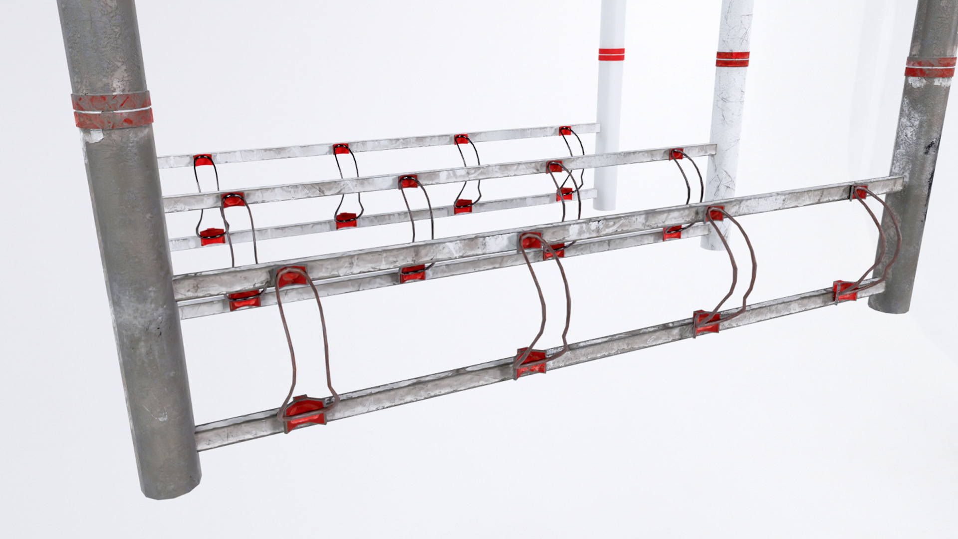 Bike Rack Low-poly 3D model_1