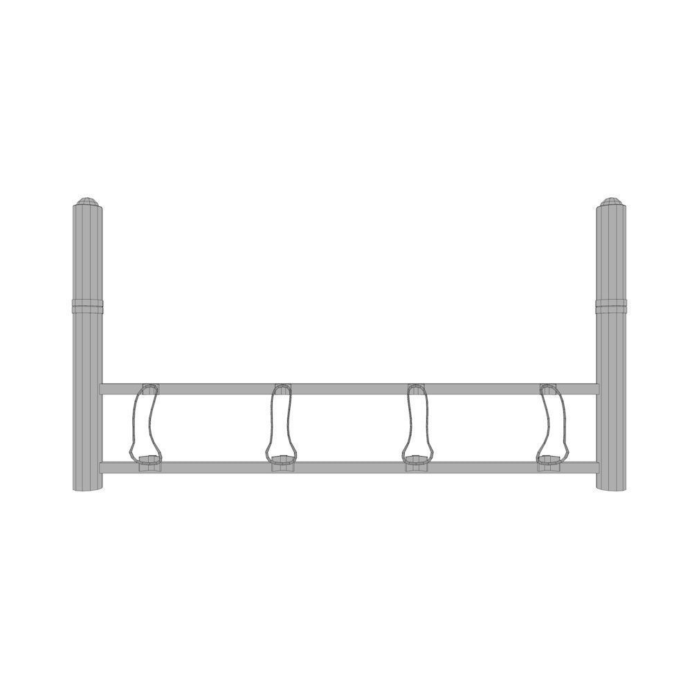 Bike Rack Low-poly 3D model_8