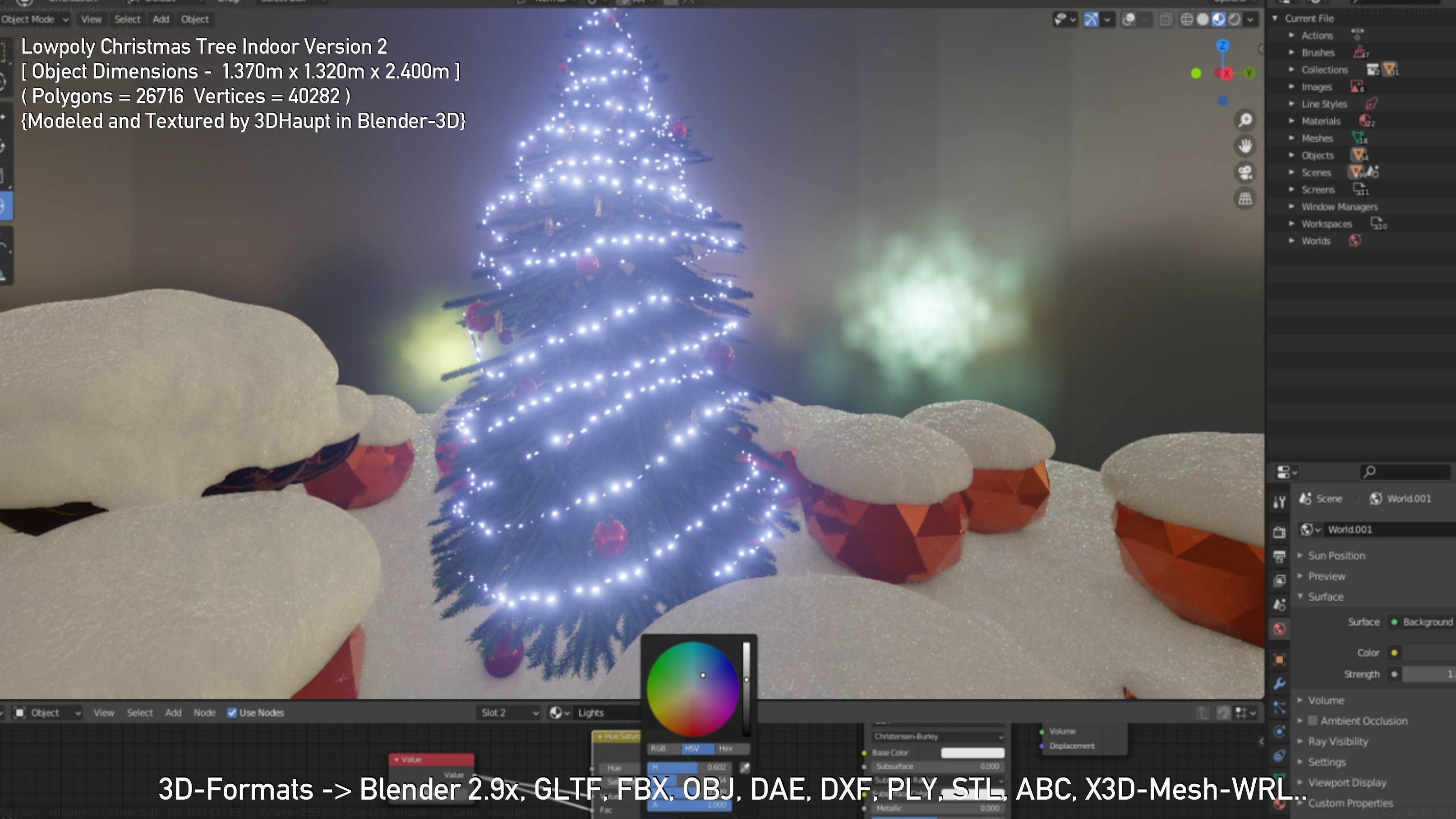 Lowpoly Christmas Tree Indoor Version Low-poly 3D model_21