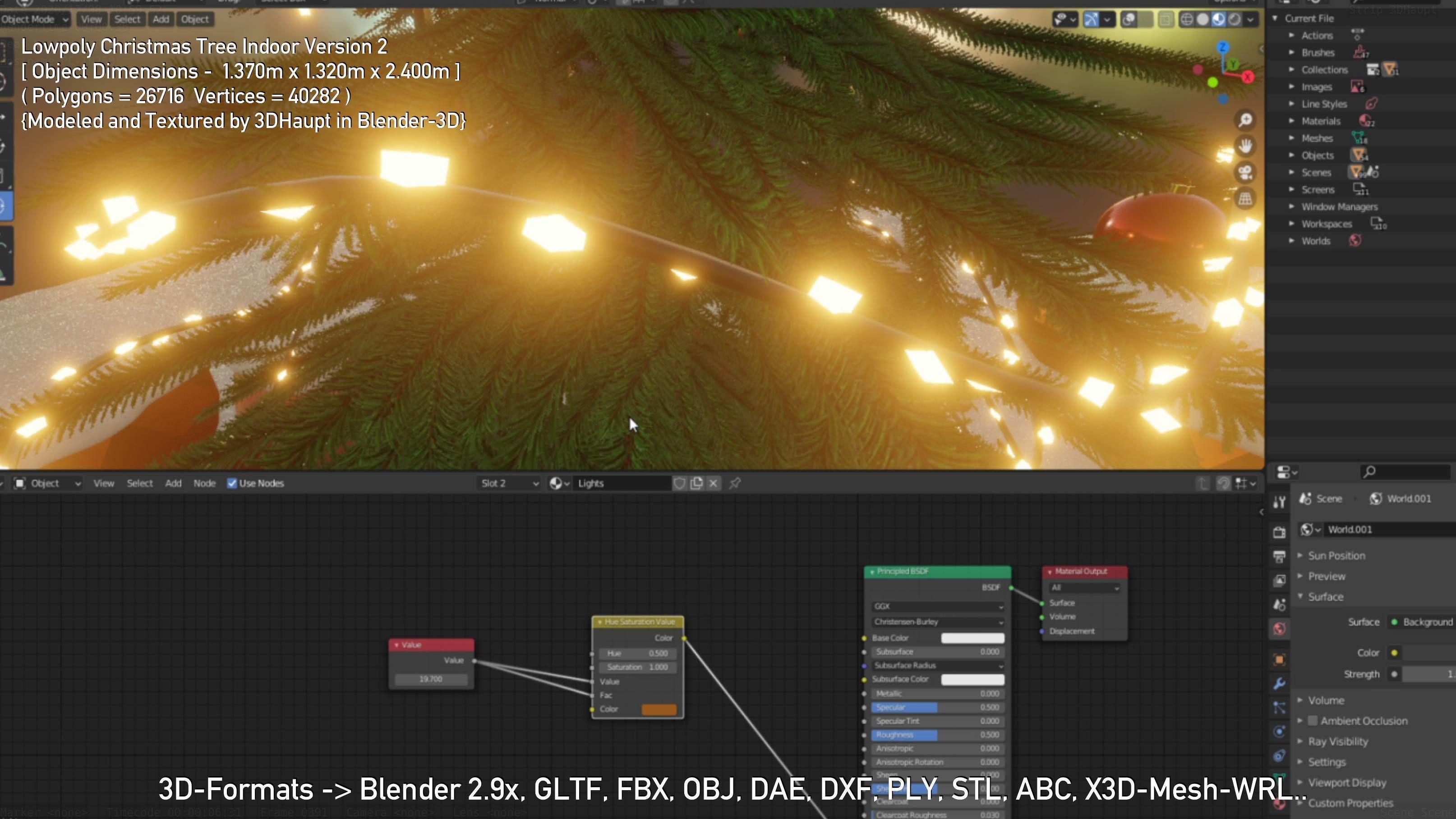 Lowpoly Christmas Tree Indoor Version Low-poly 3D model_49