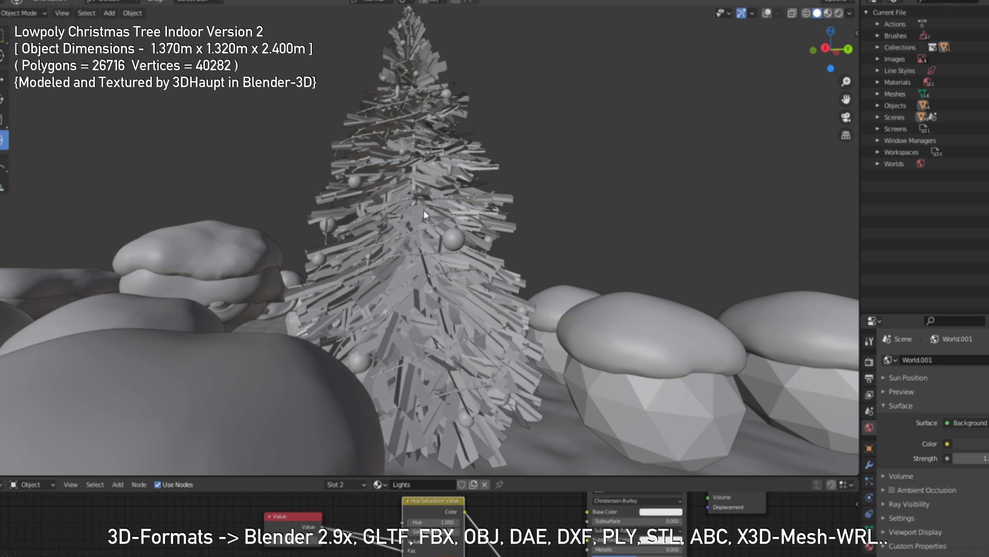 Lowpoly Christmas Tree Indoor Version Low-poly 3D model_113