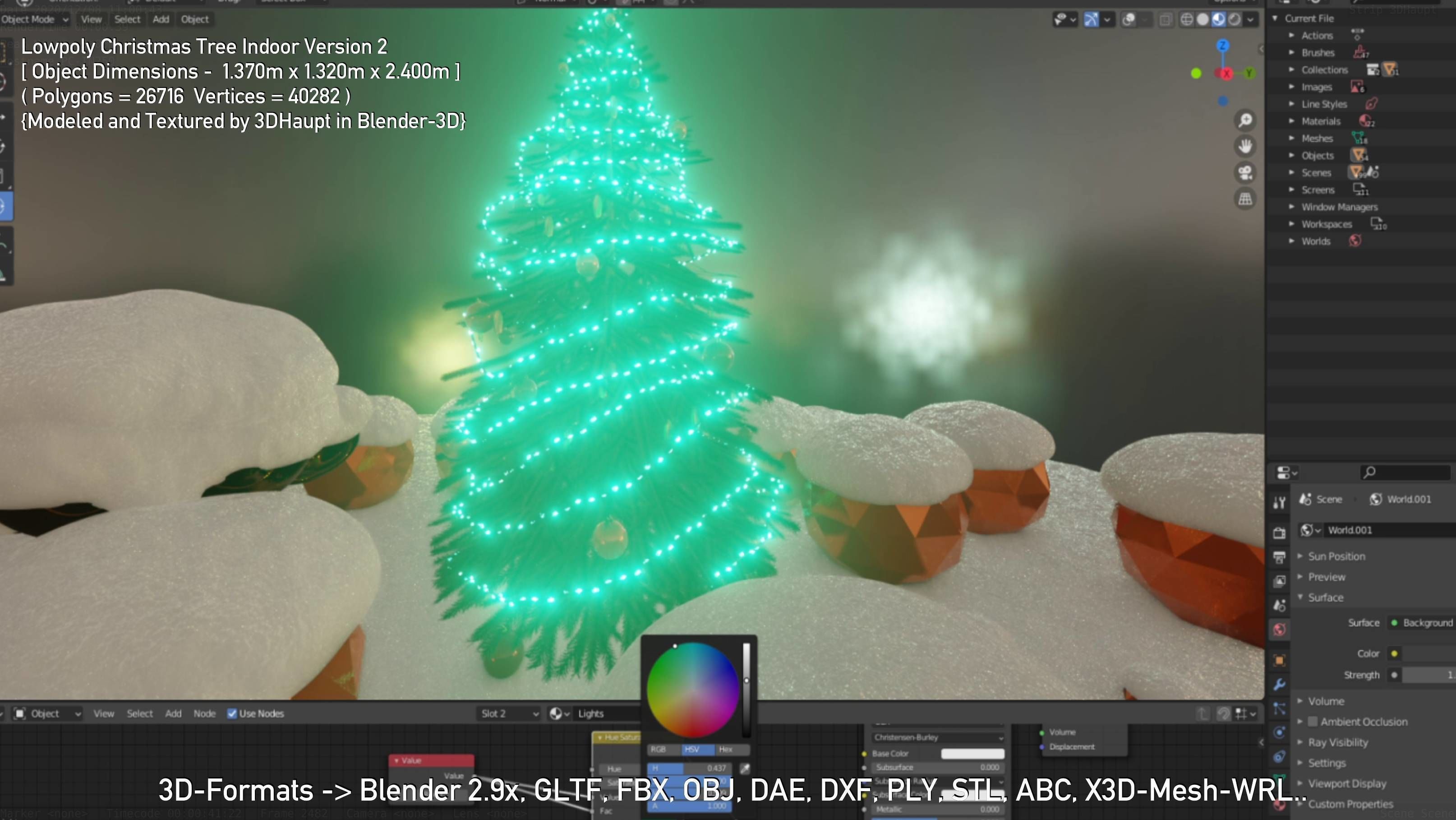 Lowpoly Christmas Tree Indoor Version Low-poly 3D model_48