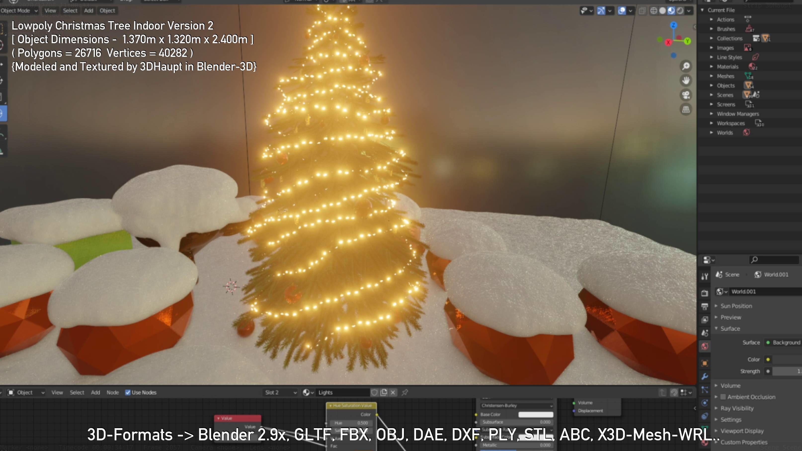 Lowpoly Christmas Tree Indoor Version Low-poly 3D model_80
