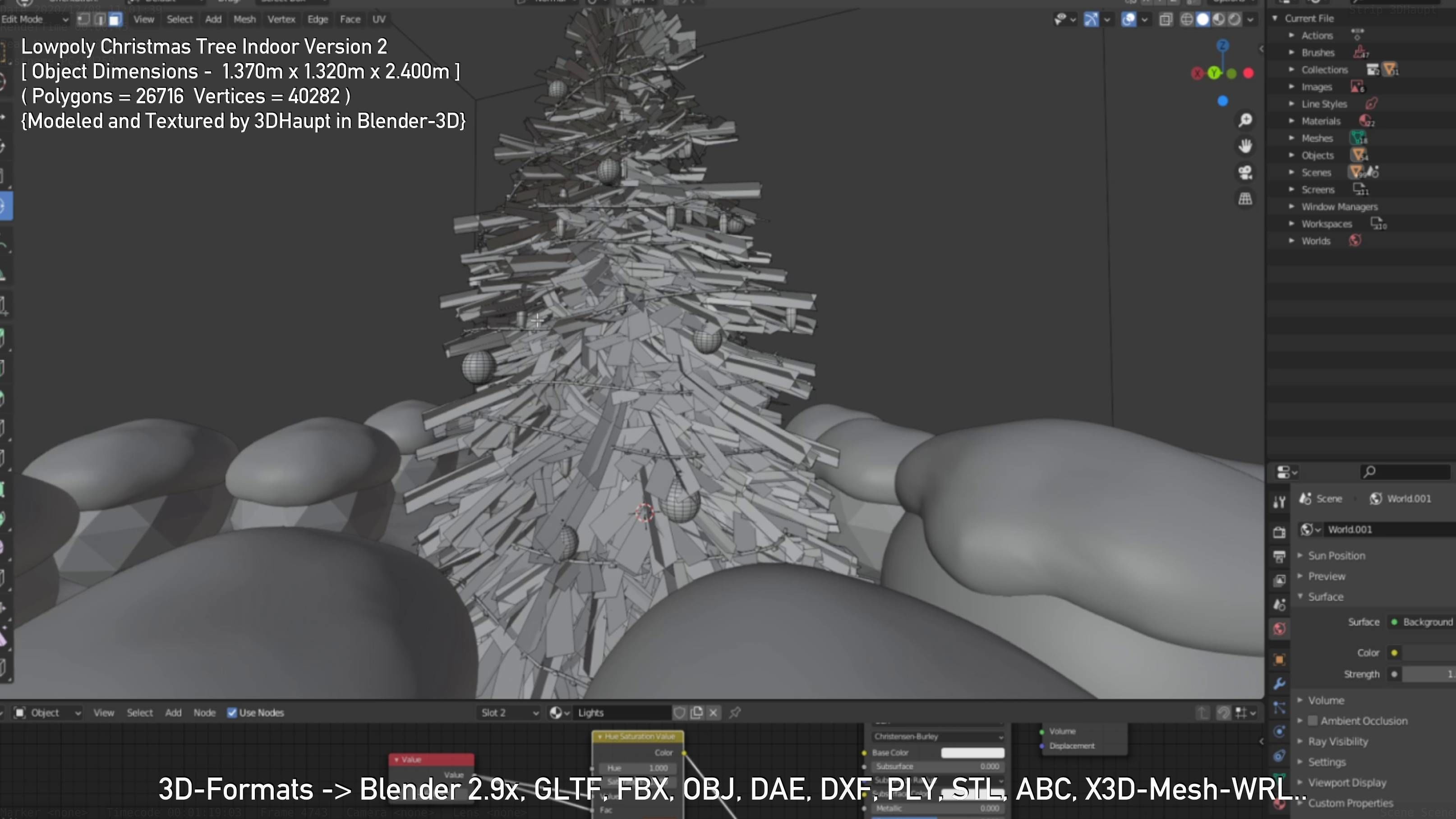 Lowpoly Christmas Tree Indoor Version Low-poly 3D model_110