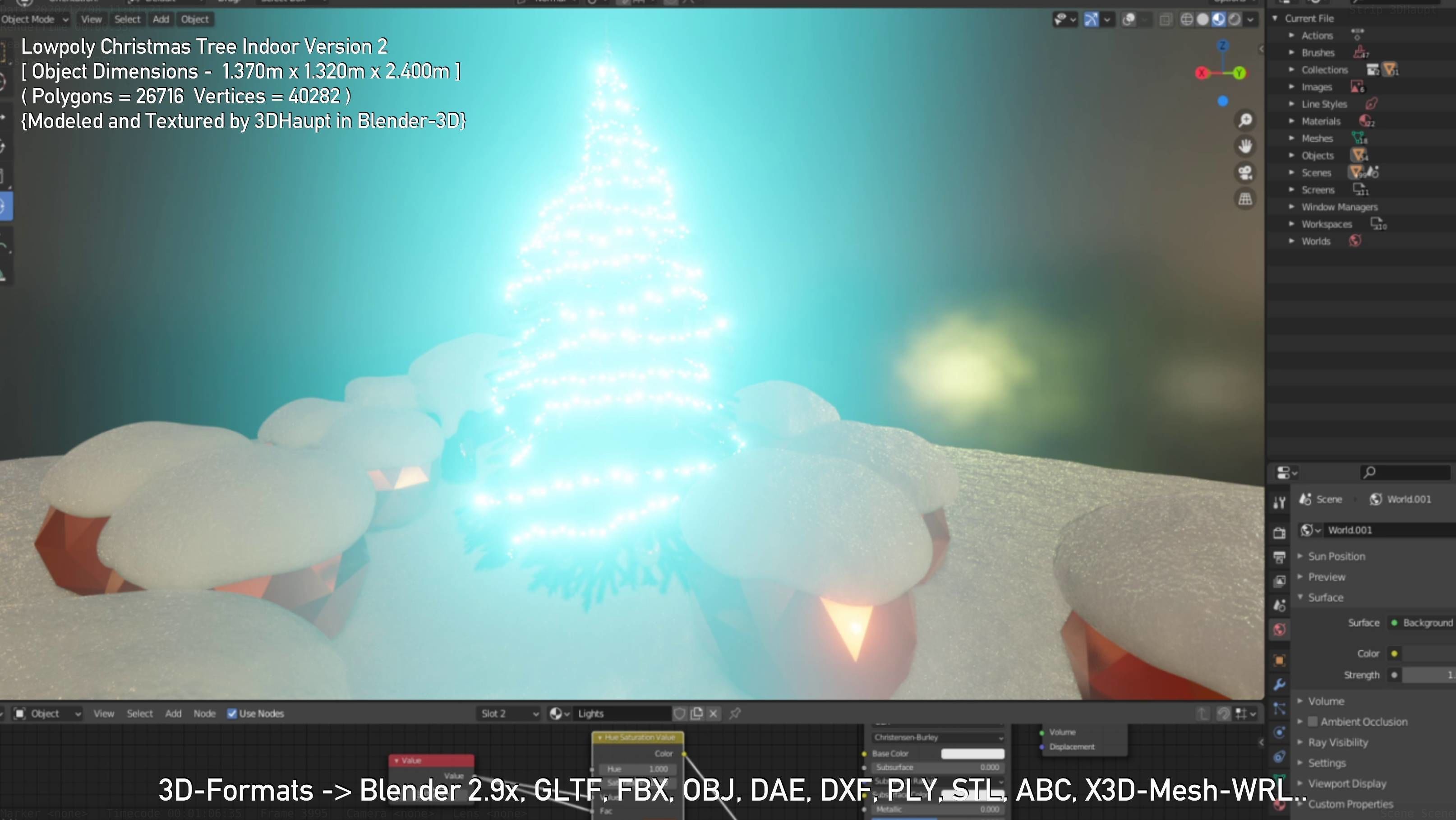 Lowpoly Christmas Tree Indoor Version Low-poly 3D model_55