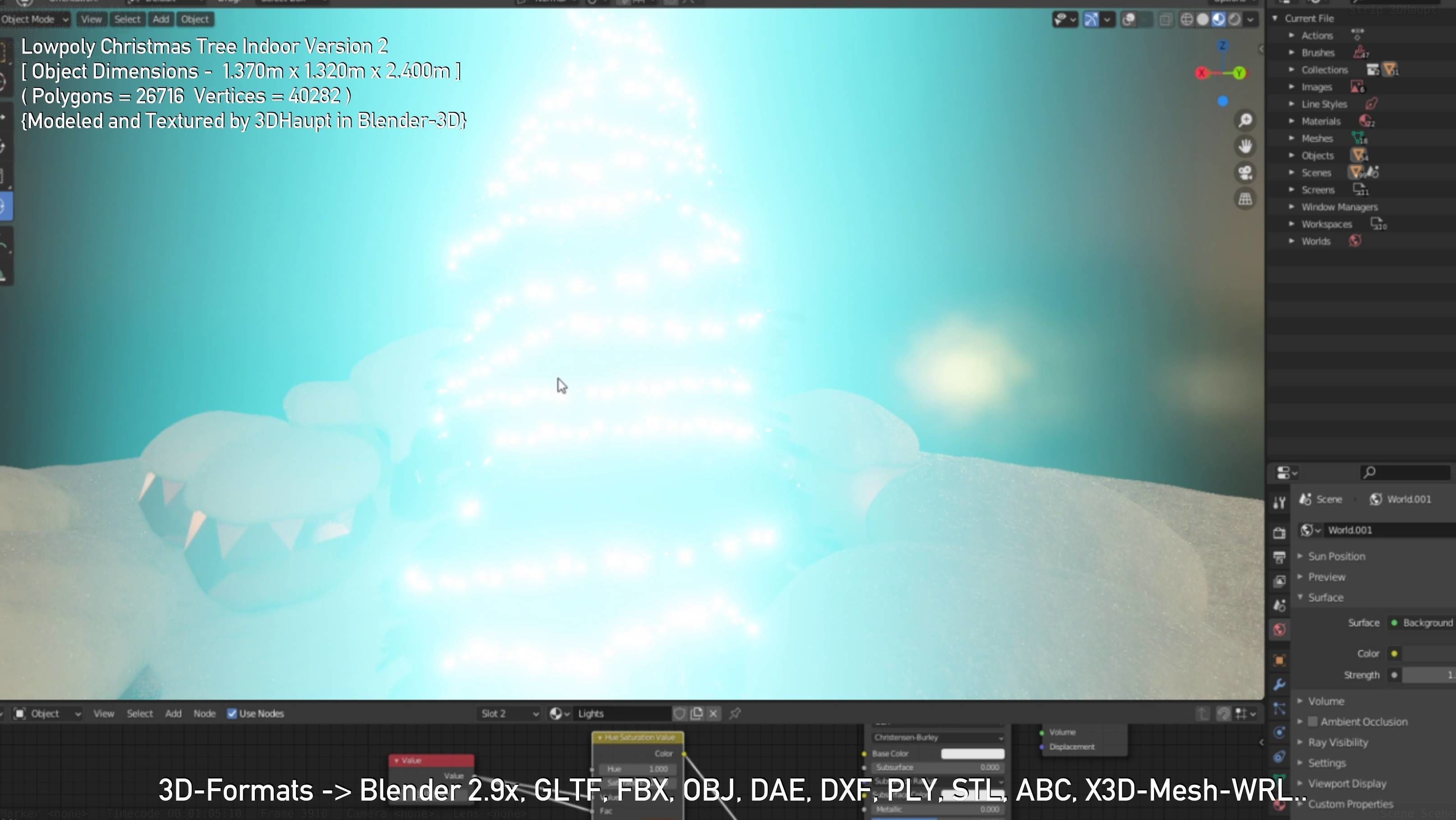 Lowpoly Christmas Tree Indoor Version Low-poly 3D model_112